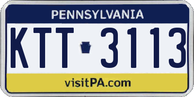 PA license plate KTT3113