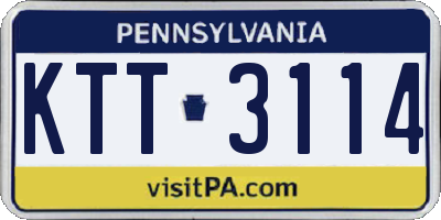 PA license plate KTT3114