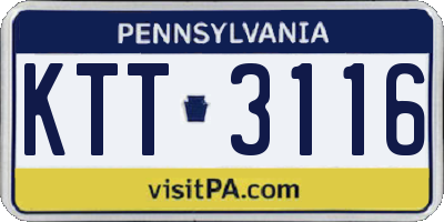 PA license plate KTT3116
