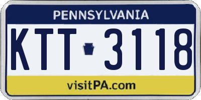 PA license plate KTT3118
