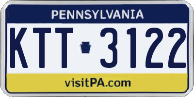 PA license plate KTT3122
