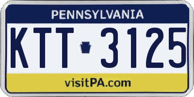 PA license plate KTT3125