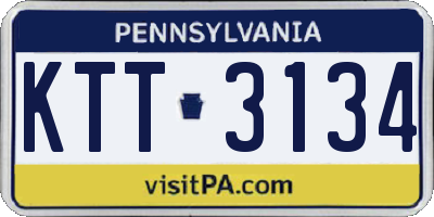PA license plate KTT3134
