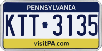 PA license plate KTT3135