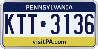PA license plate KTT3136