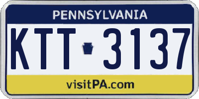 PA license plate KTT3137