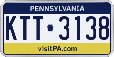 PA license plate KTT3138