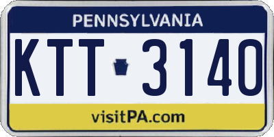 PA license plate KTT3140
