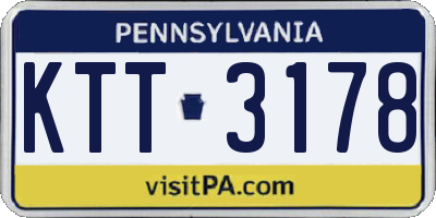 PA license plate KTT3178