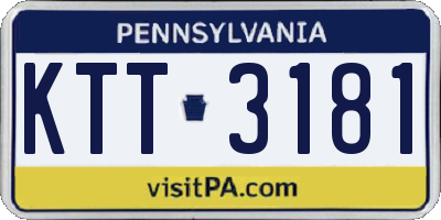 PA license plate KTT3181