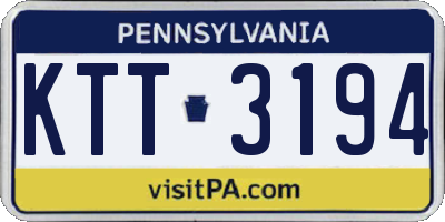 PA license plate KTT3194