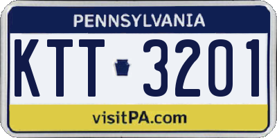 PA license plate KTT3201