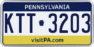 PA license plate KTT3203