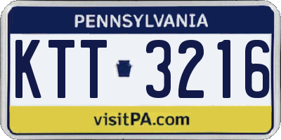 PA license plate KTT3216