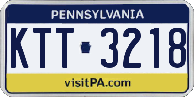 PA license plate KTT3218