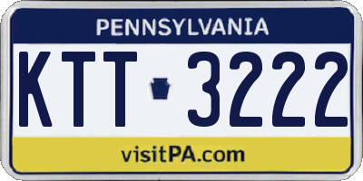 PA license plate KTT3222