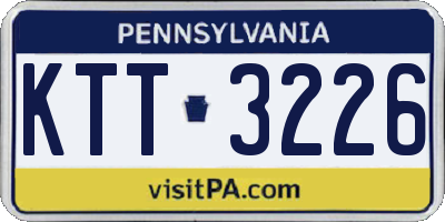 PA license plate KTT3226