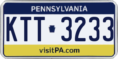 PA license plate KTT3233