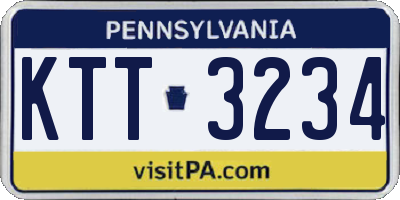 PA license plate KTT3234