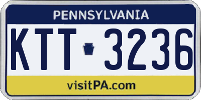 PA license plate KTT3236