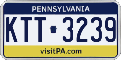 PA license plate KTT3239