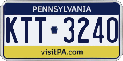 PA license plate KTT3240