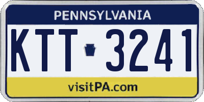 PA license plate KTT3241