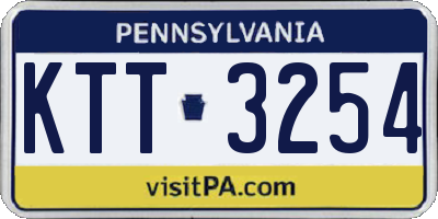 PA license plate KTT3254
