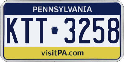 PA license plate KTT3258