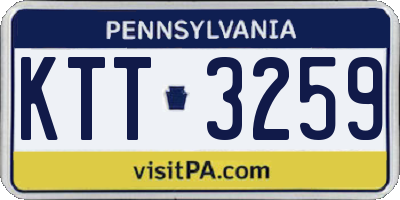 PA license plate KTT3259
