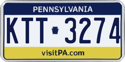 PA license plate KTT3274