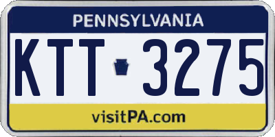 PA license plate KTT3275