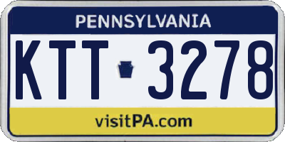 PA license plate KTT3278