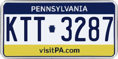 PA license plate KTT3287