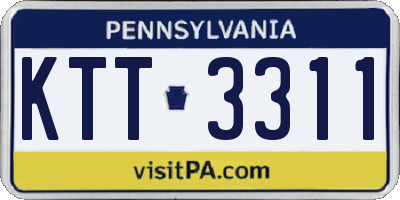 PA license plate KTT3311