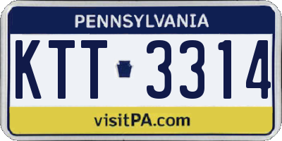 PA license plate KTT3314