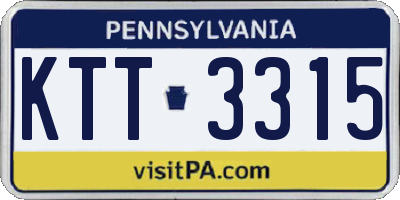 PA license plate KTT3315