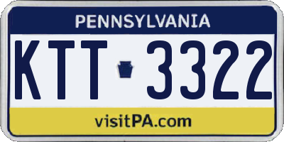 PA license plate KTT3322
