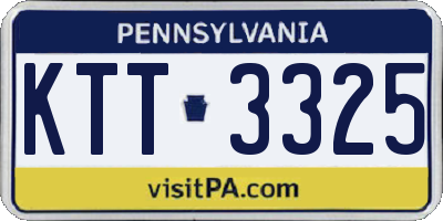 PA license plate KTT3325