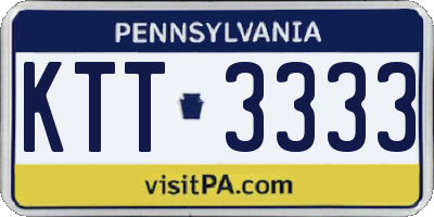 PA license plate KTT3333