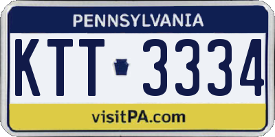 PA license plate KTT3334
