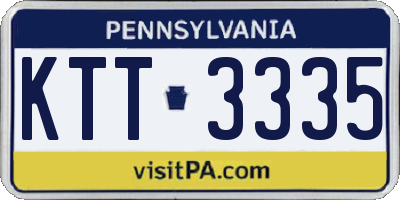 PA license plate KTT3335
