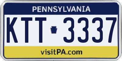 PA license plate KTT3337