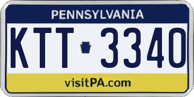 PA license plate KTT3340