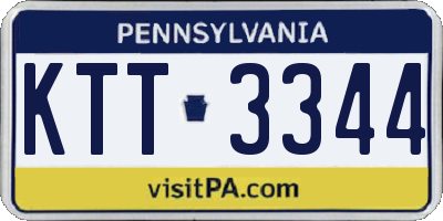 PA license plate KTT3344
