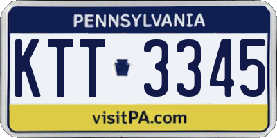 PA license plate KTT3345