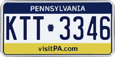 PA license plate KTT3346