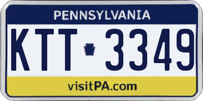 PA license plate KTT3349