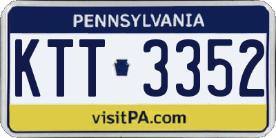 PA license plate KTT3352
