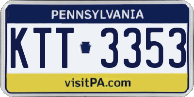 PA license plate KTT3353